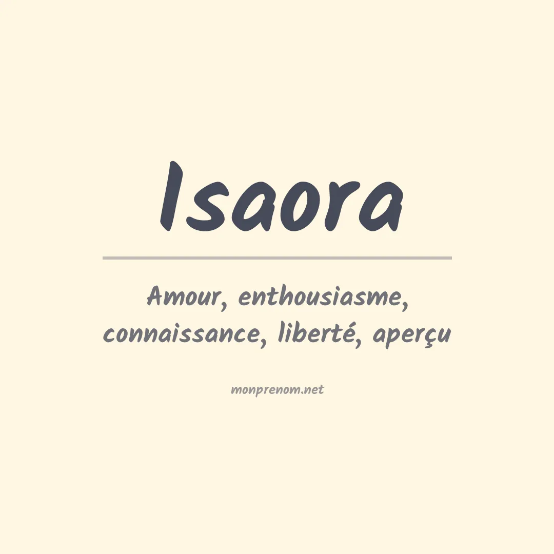 Signification du prénom Isaora