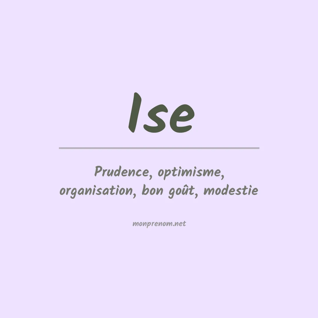 Prénom Ise