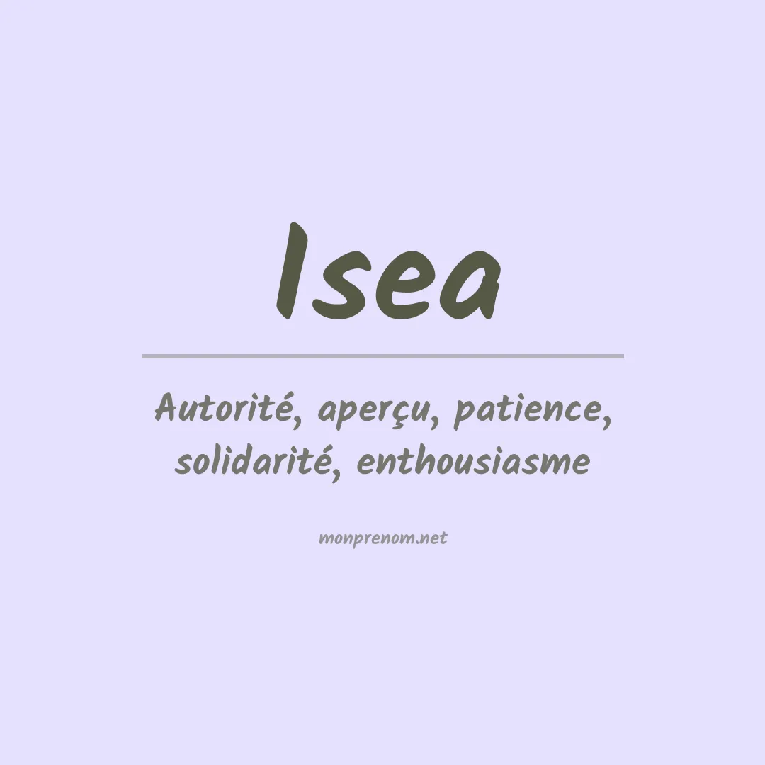 Signification du prénom Isea