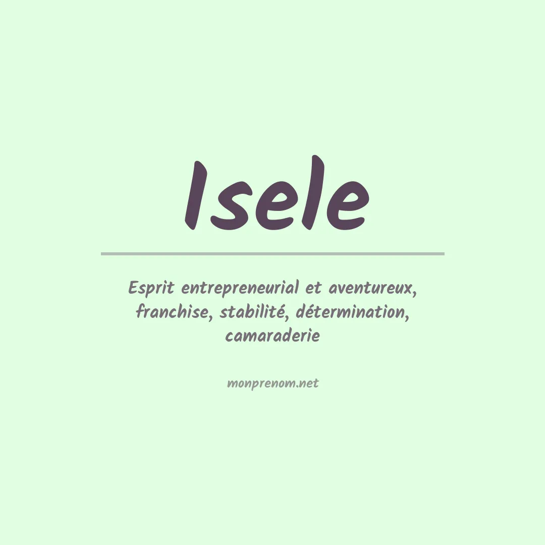 Prénom Isele