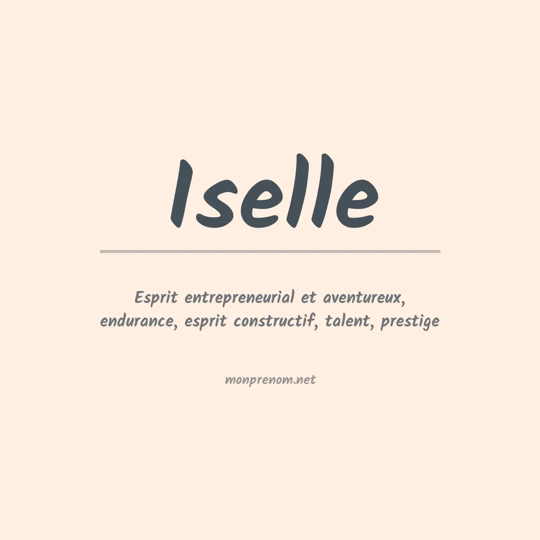Signification du prénom Iselle