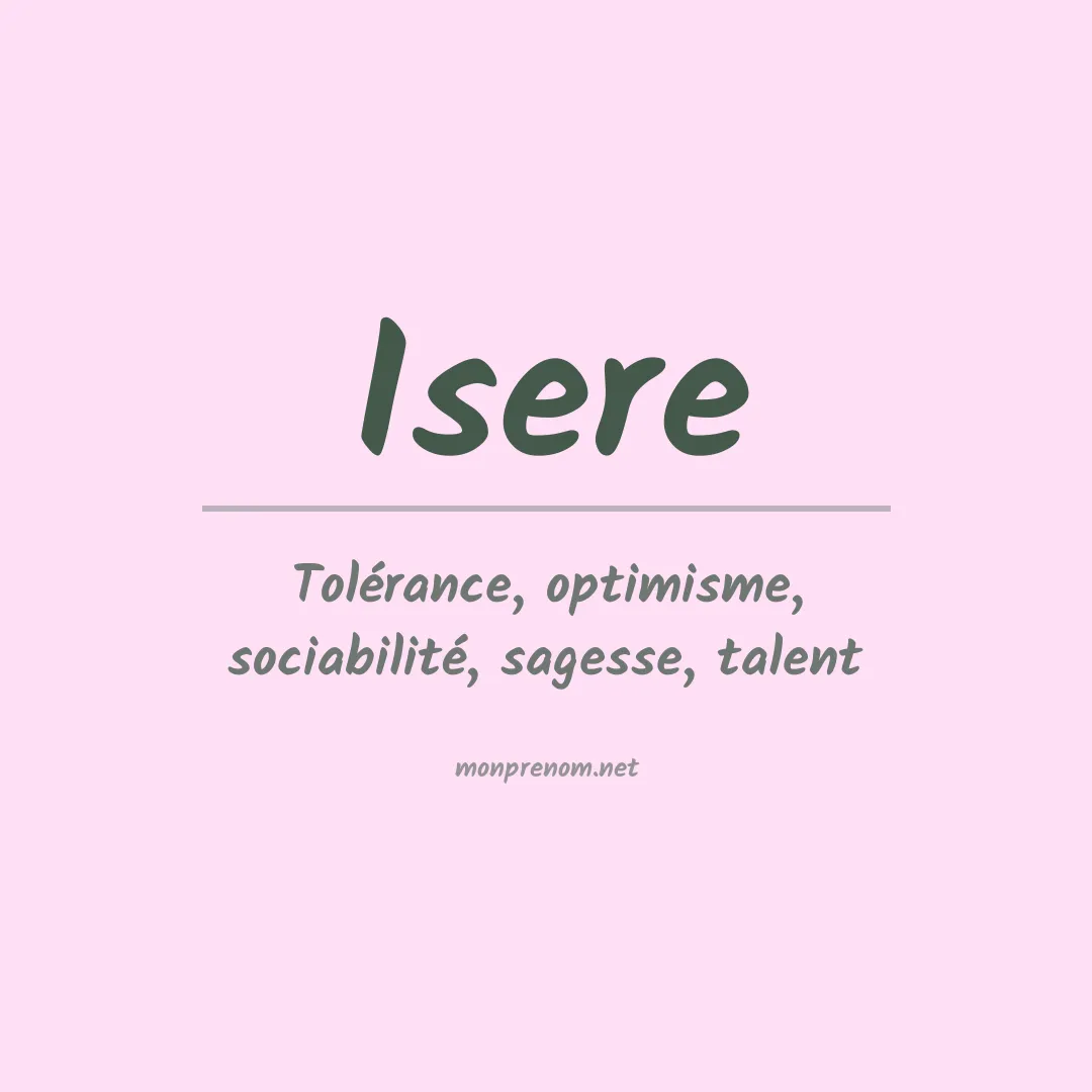 Signification du prénom Isere