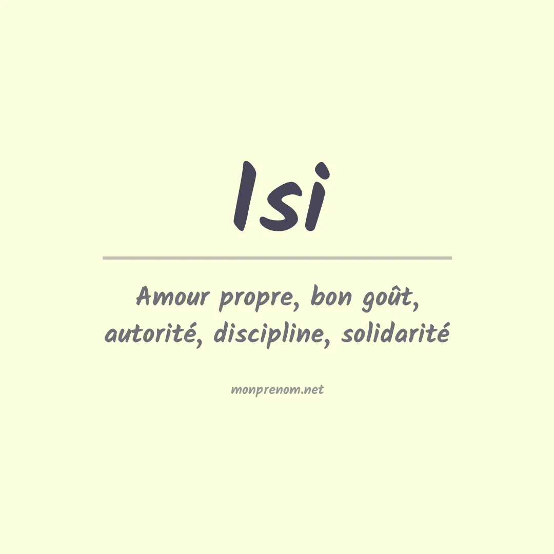 Signification du prénom Isi