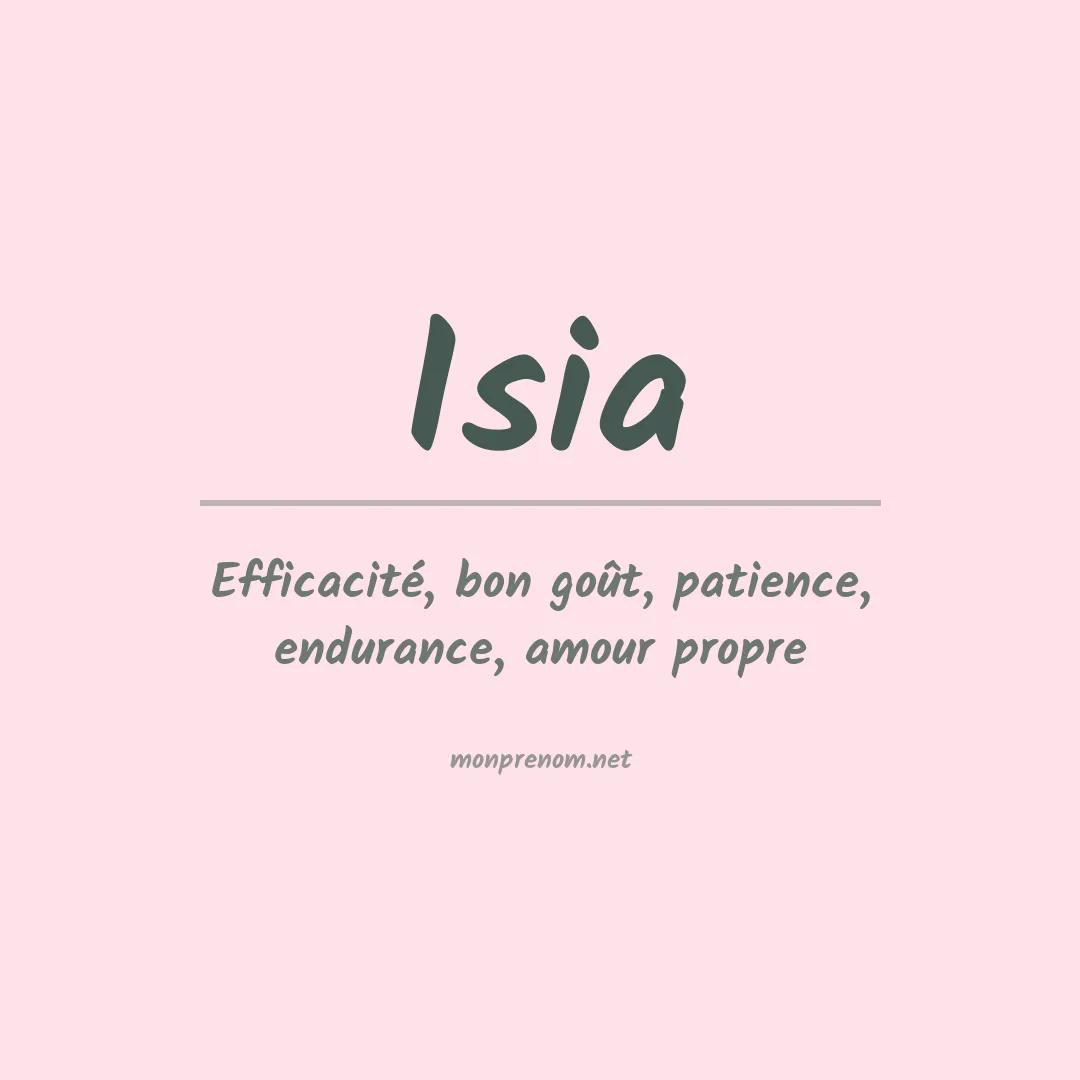 Signification du prénom Isia