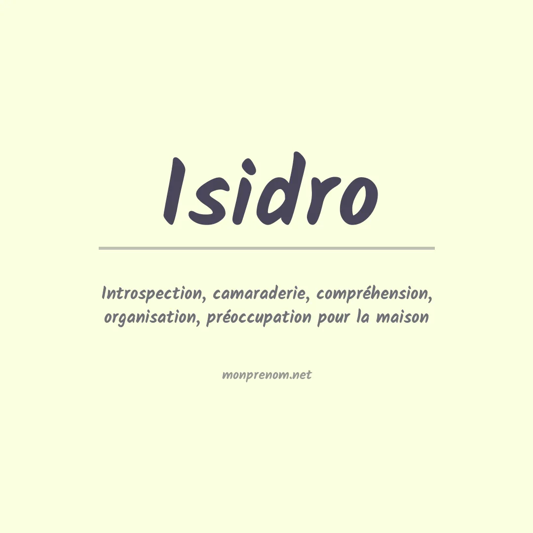 Prénom Isidro