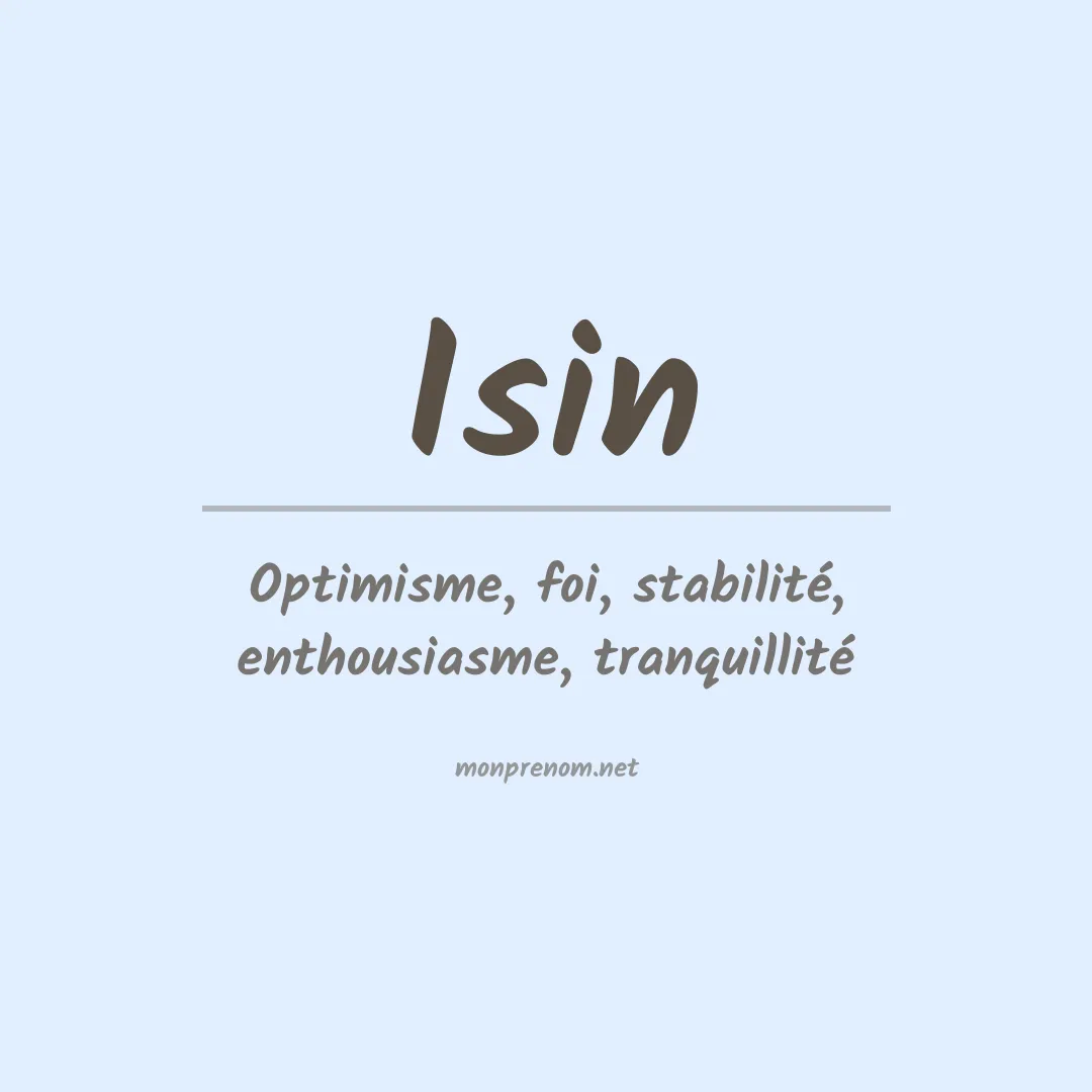 Signification du prénom Isin