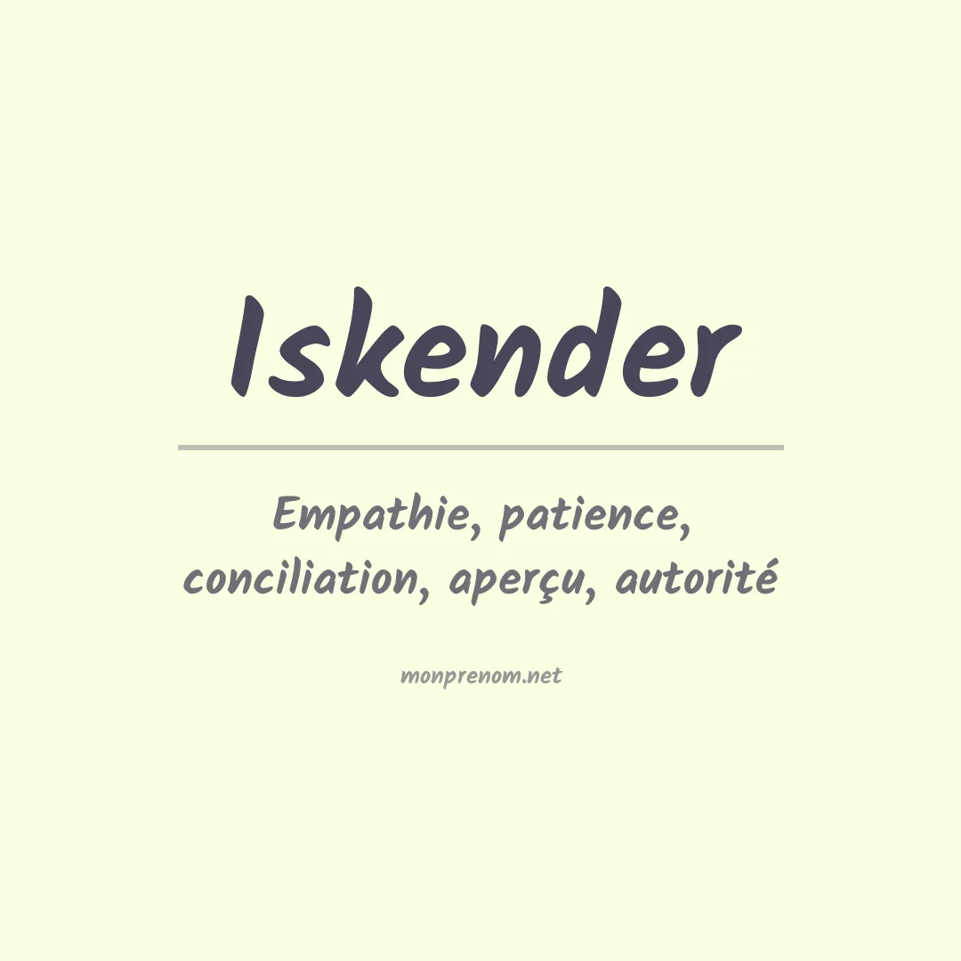 Signification du prénom Iskender