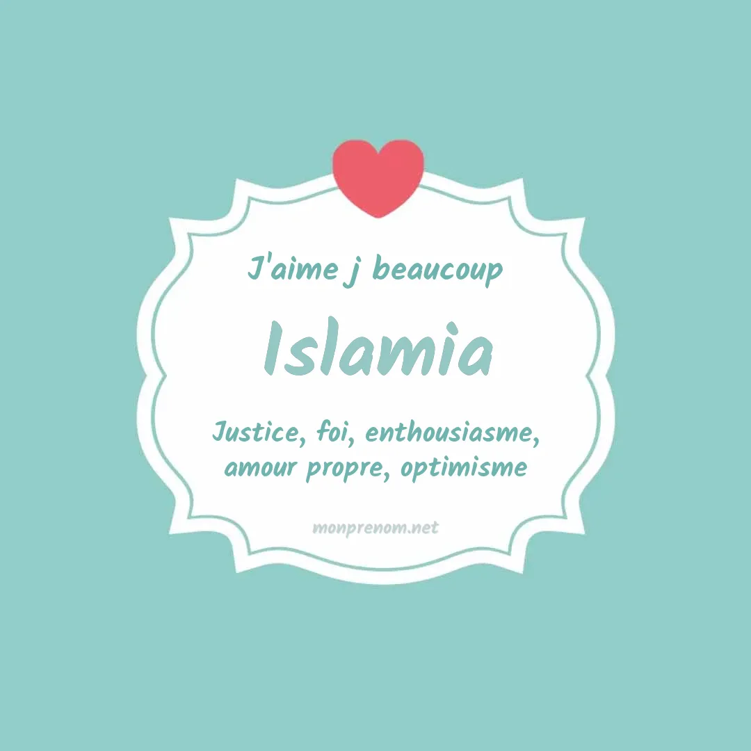 J'aime beaucoup Islamia