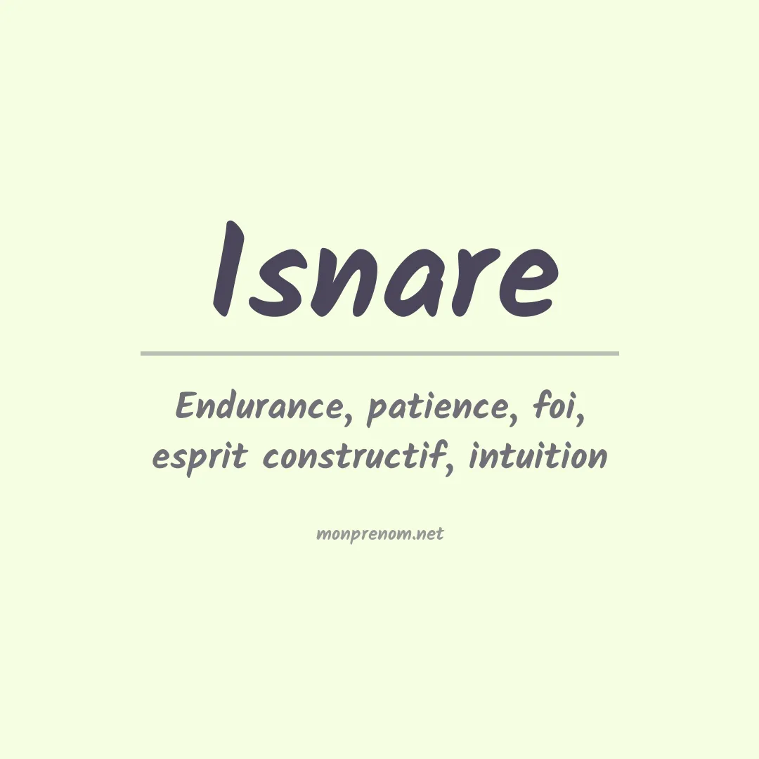 Signification du prénom Isnare