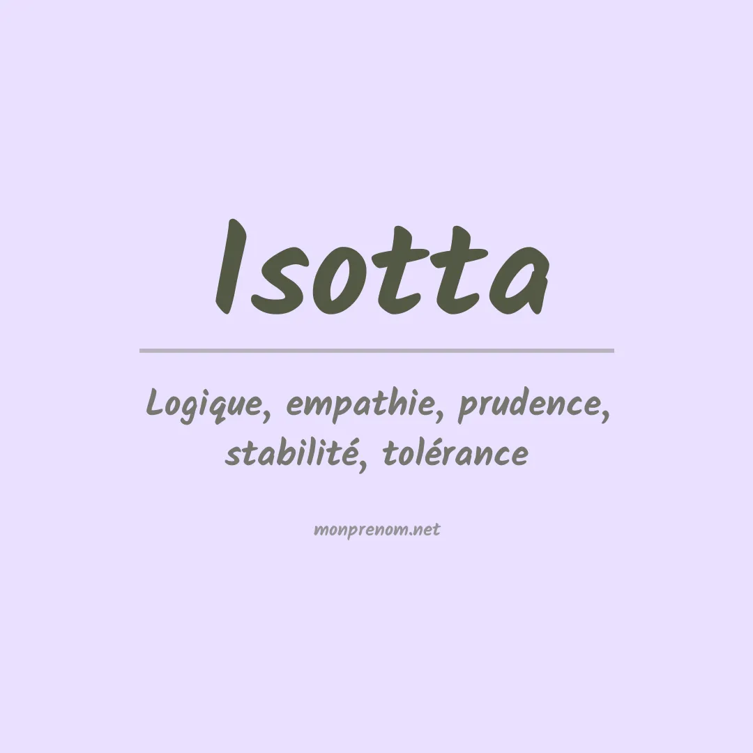 Signification du prénom Isotta