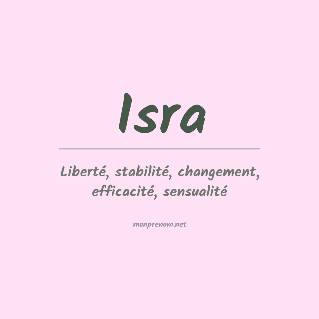 Signification du prénom Isra