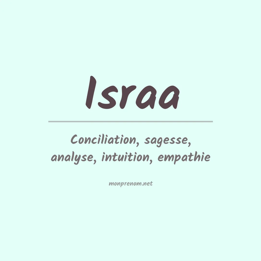 Signification du prénom Israa