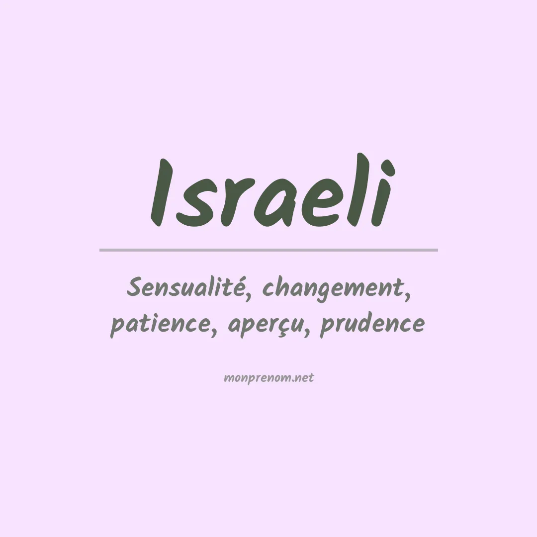 Signification du prénom Israeli