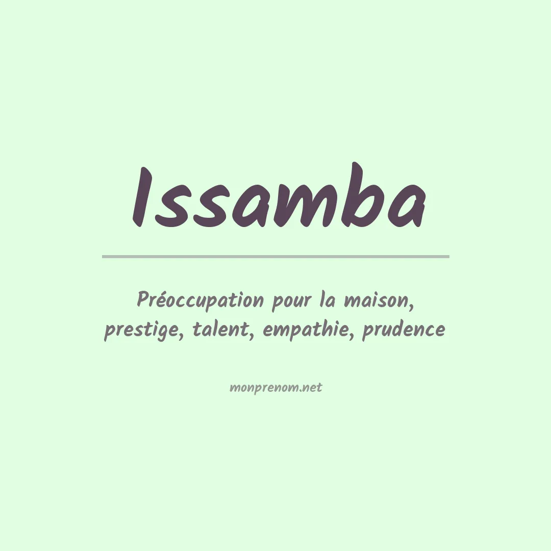 Signification du prénom Issamba