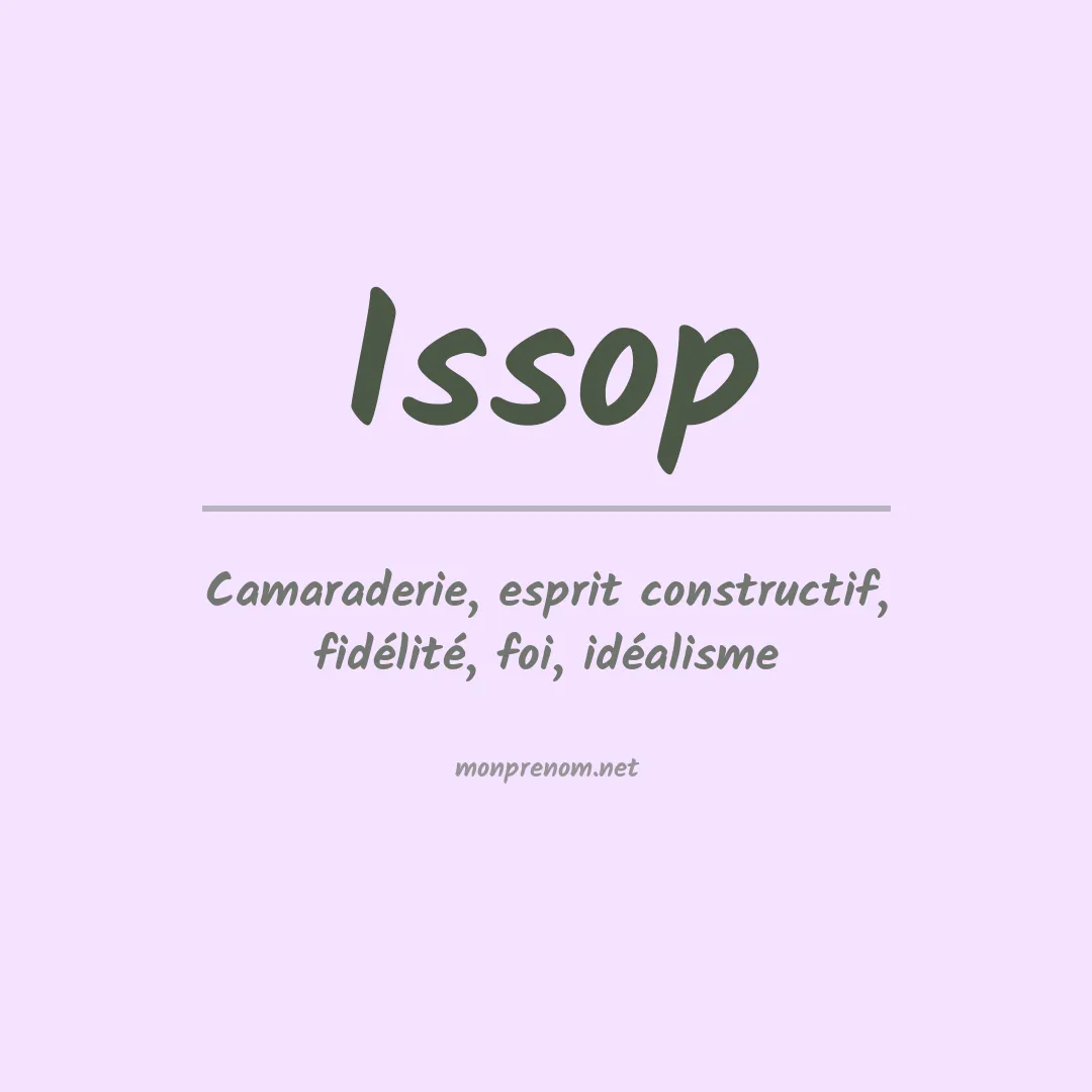 Signification du prénom Issop
