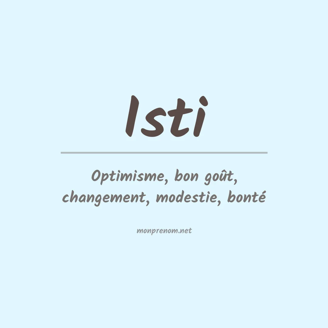 Signification du prénom Isti