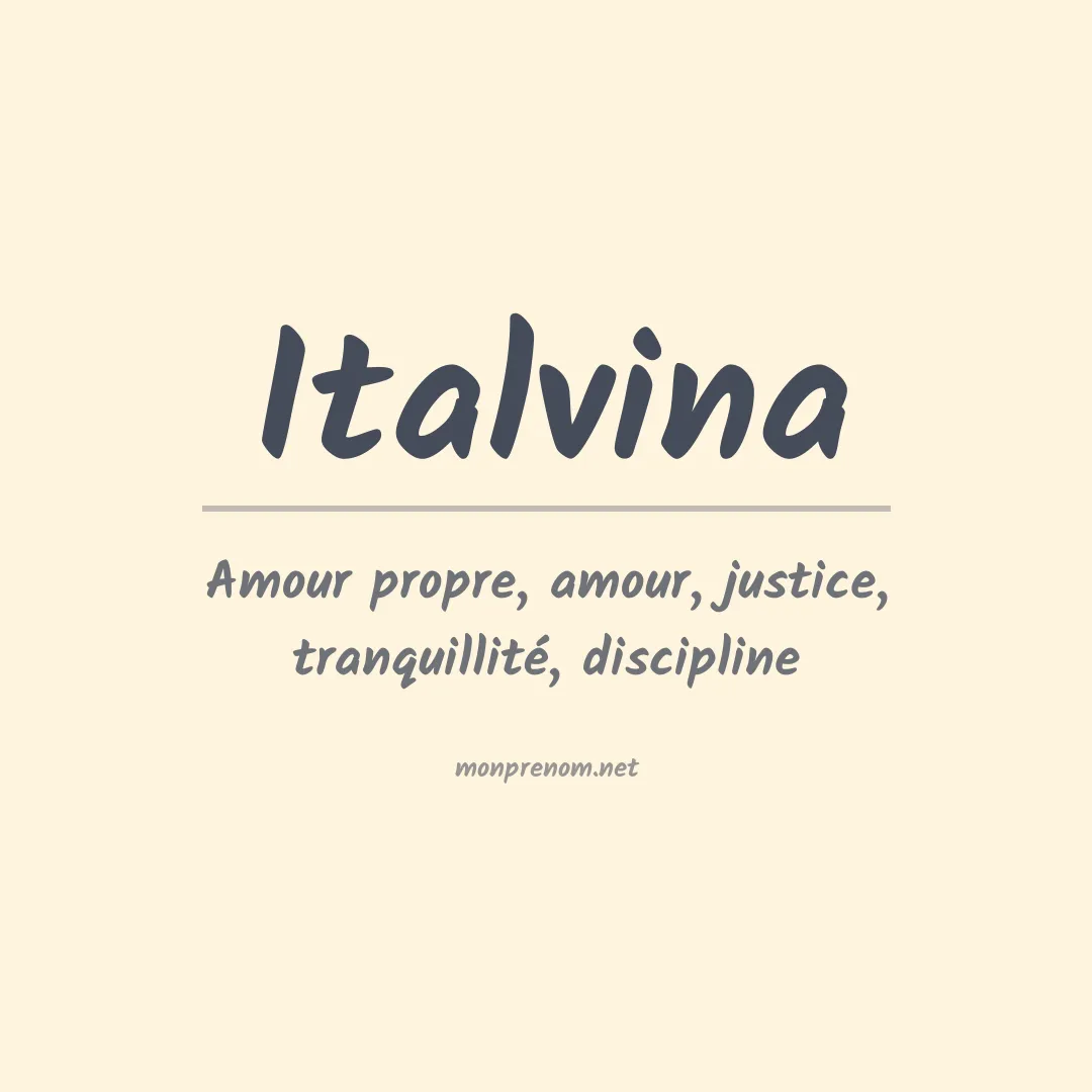 Signification du prénom Italvina