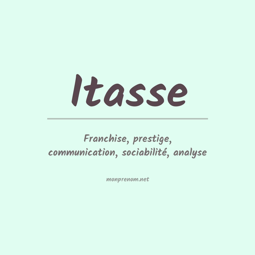 Prénom Itasse