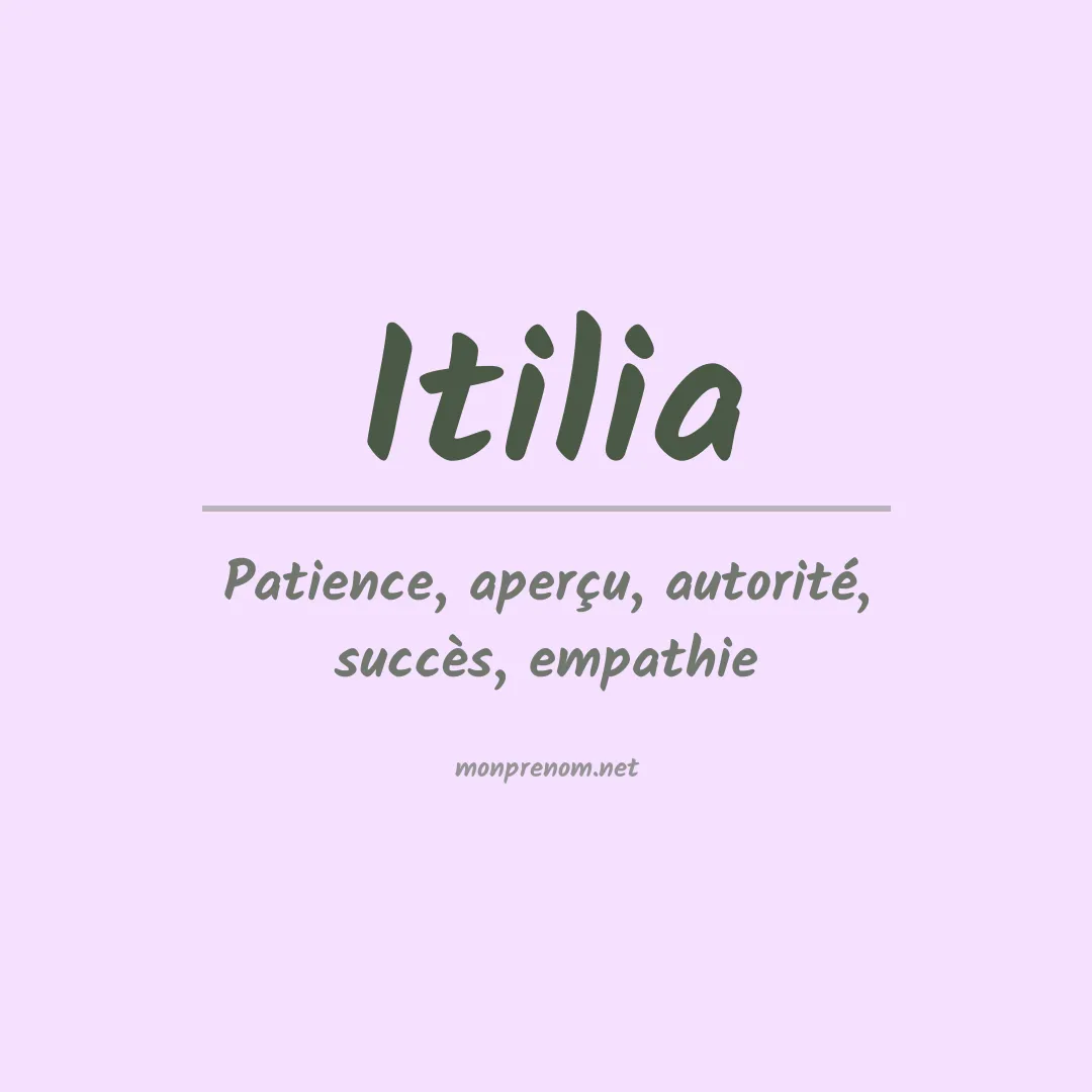 Prénom Itilia