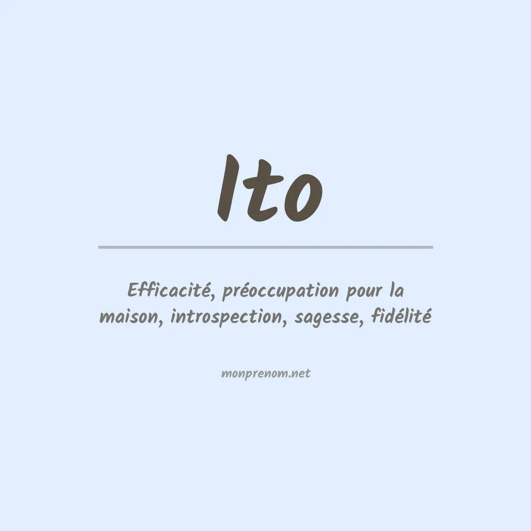 Prénom Ito
