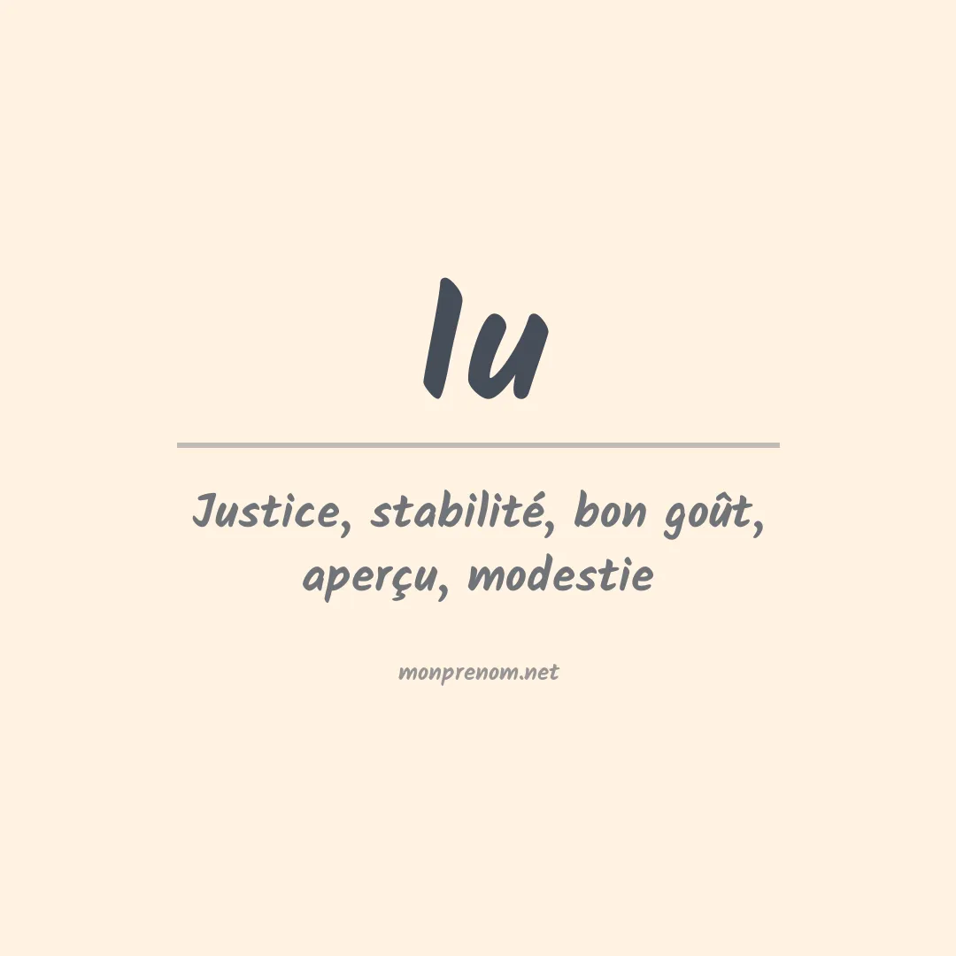 Signification du prénom Iu