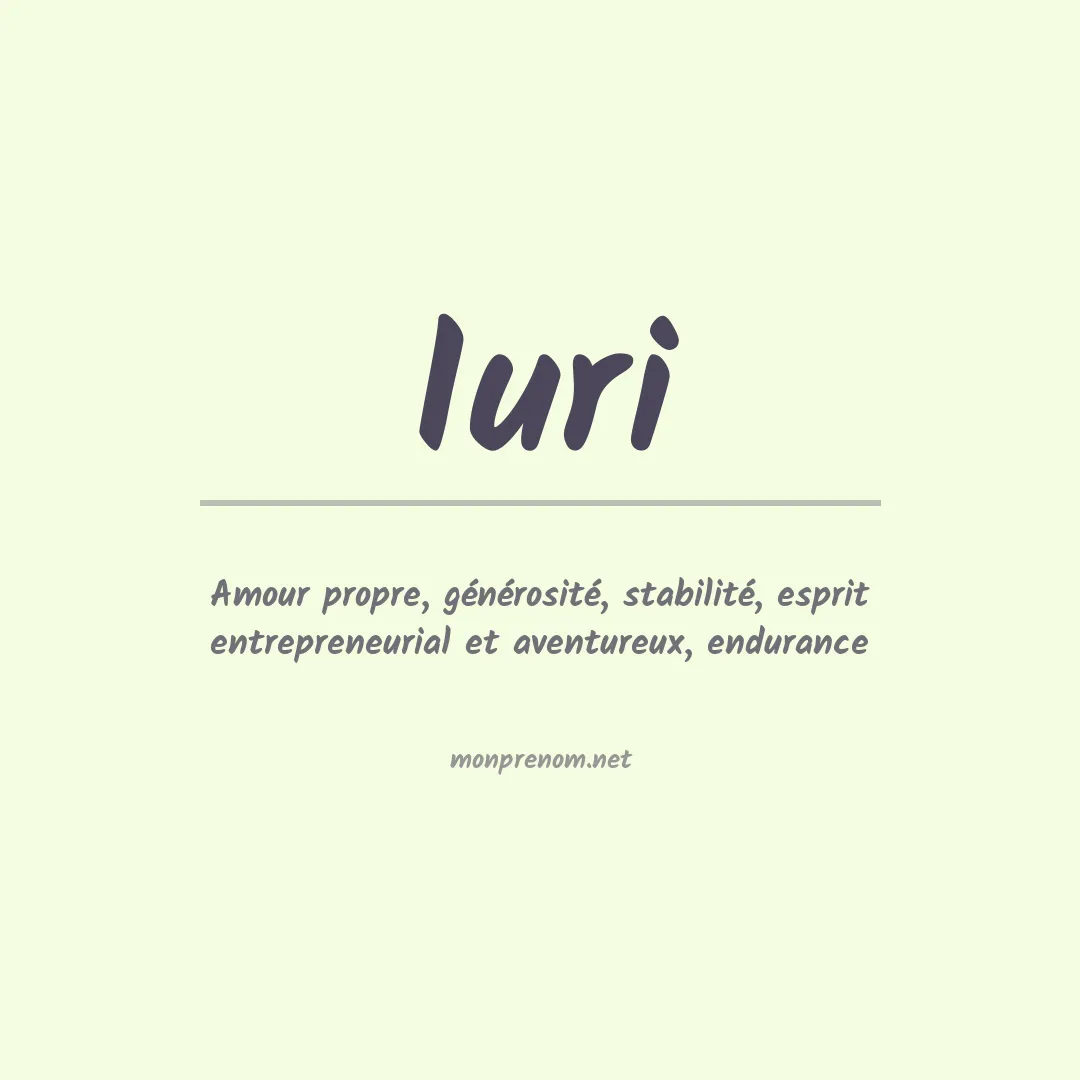 Signification du prénom Iuri