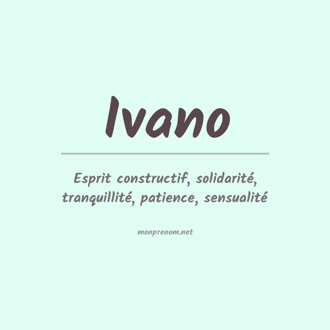 Signification du prénom Ivano