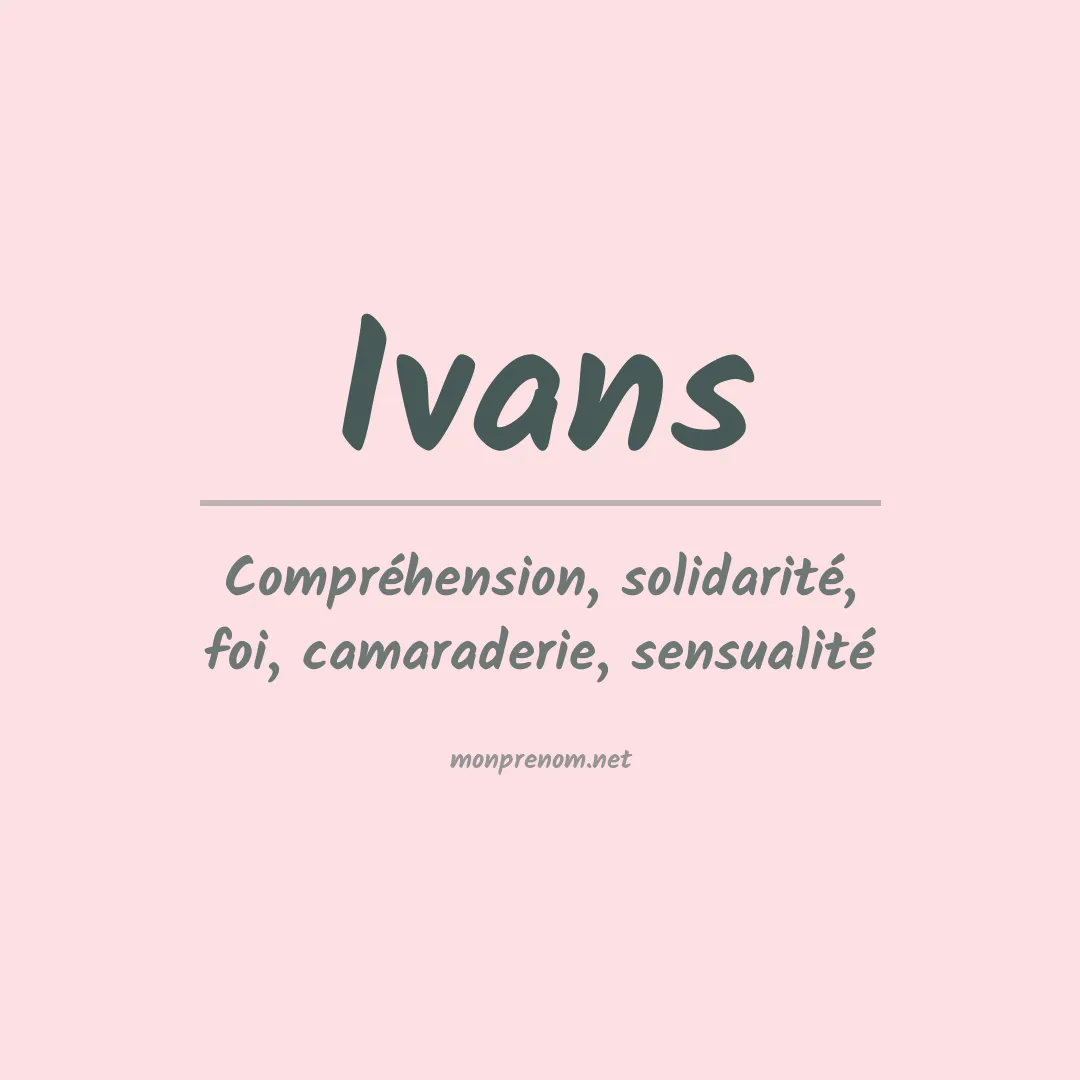 Prénom Ivans
