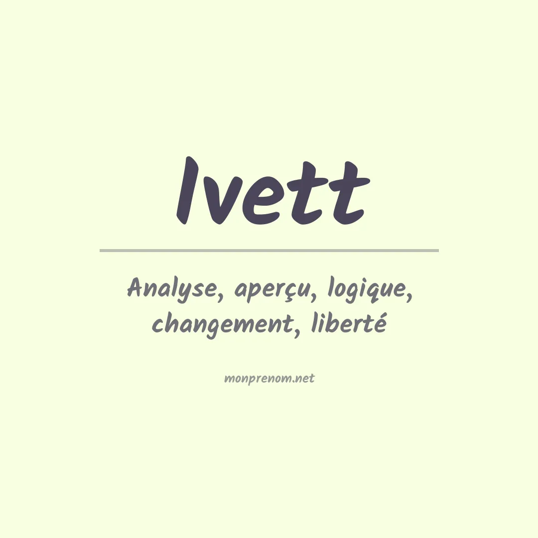 Signification du prénom Ivett