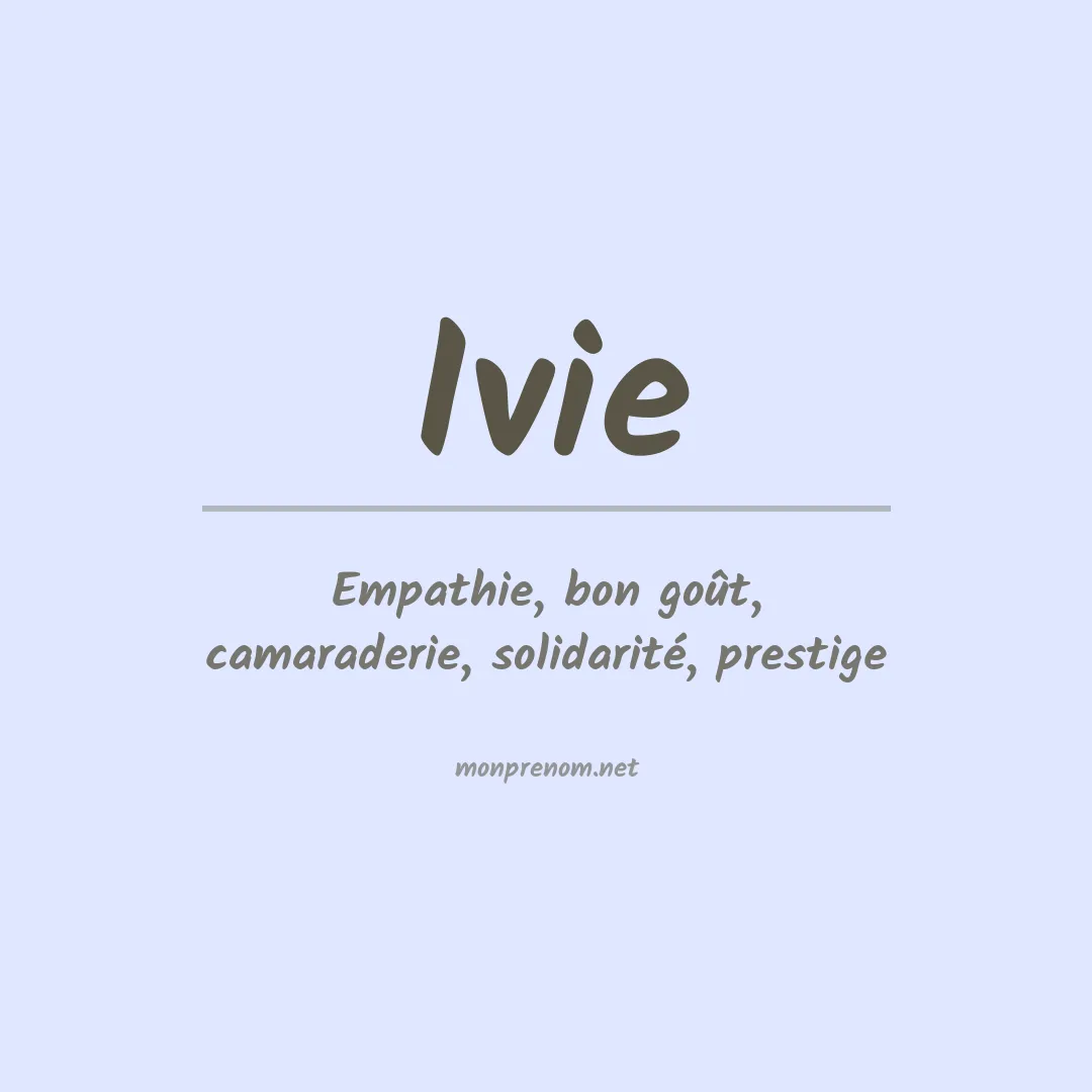 Prénom Ivie