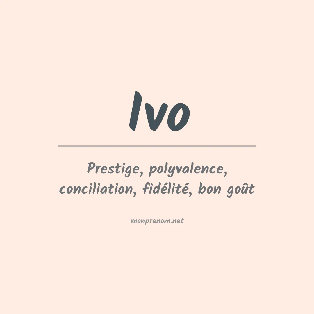 Prénom Ivo