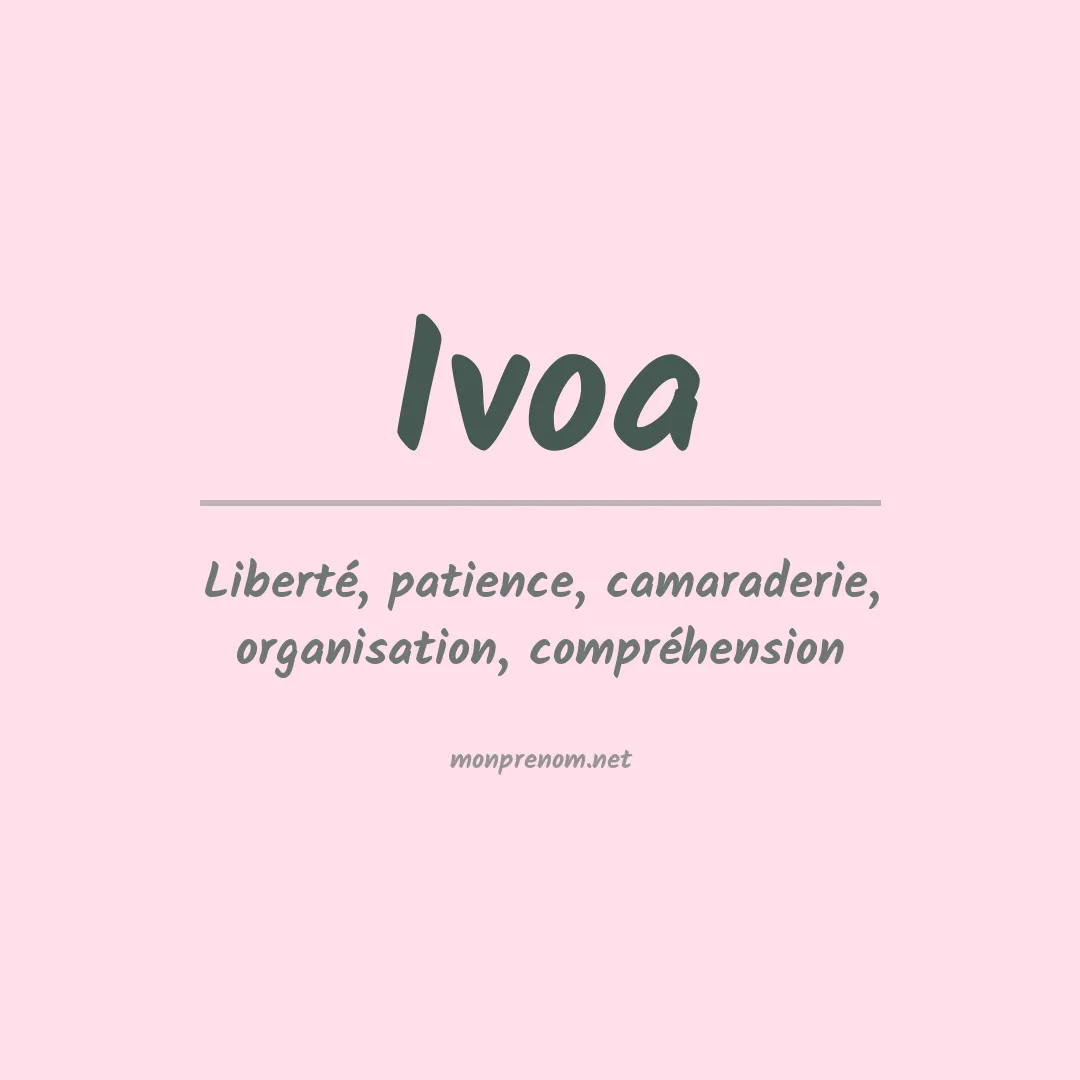 Signification du prénom Ivoa