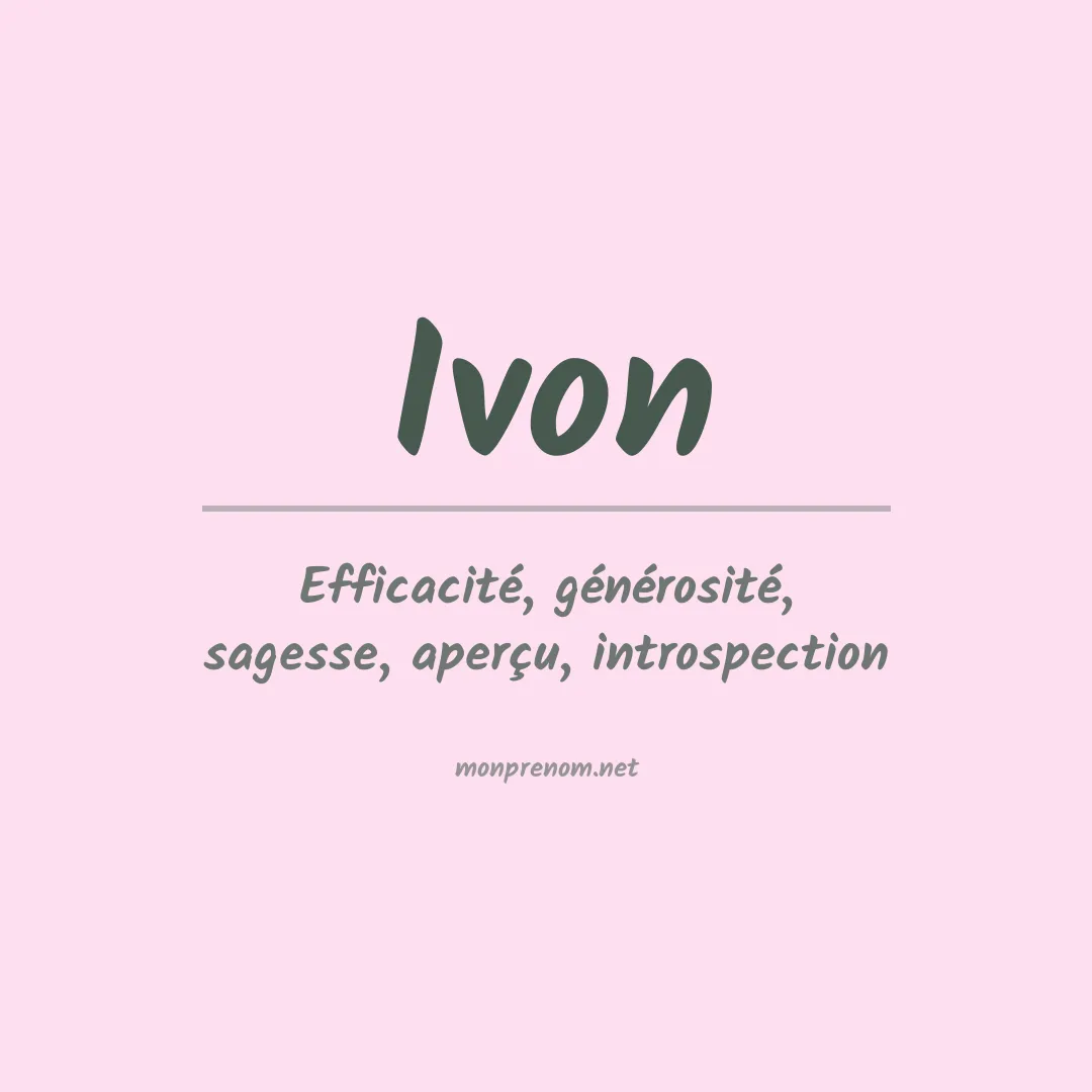 Signification du prénom Ivon