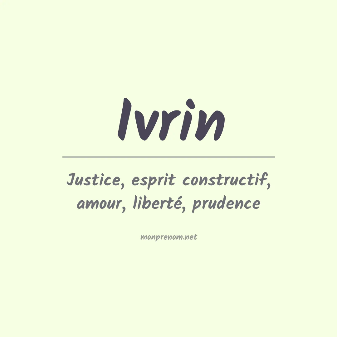 Signification du prénom Ivrin
