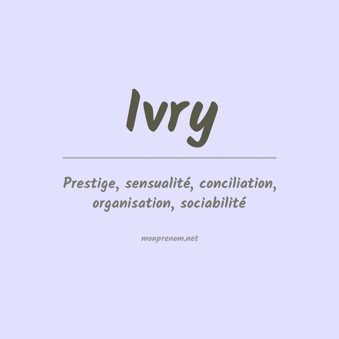 Signification du prénom Ivry