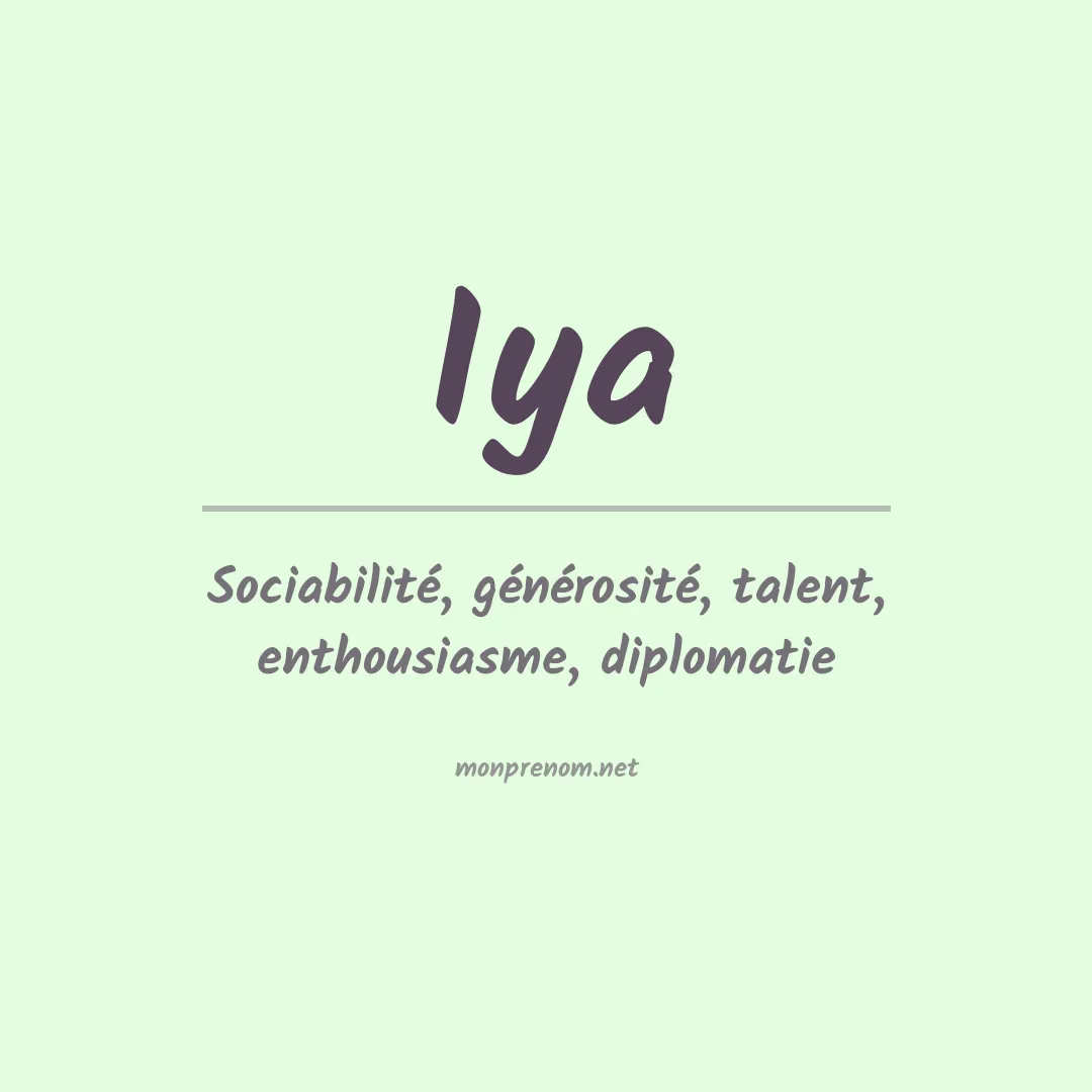 Signification du prénom Iya