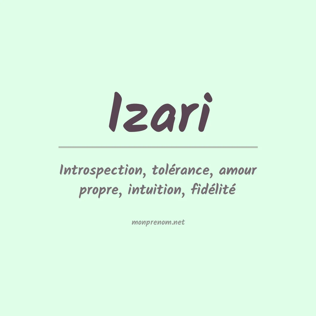 Signification du prénom Izari