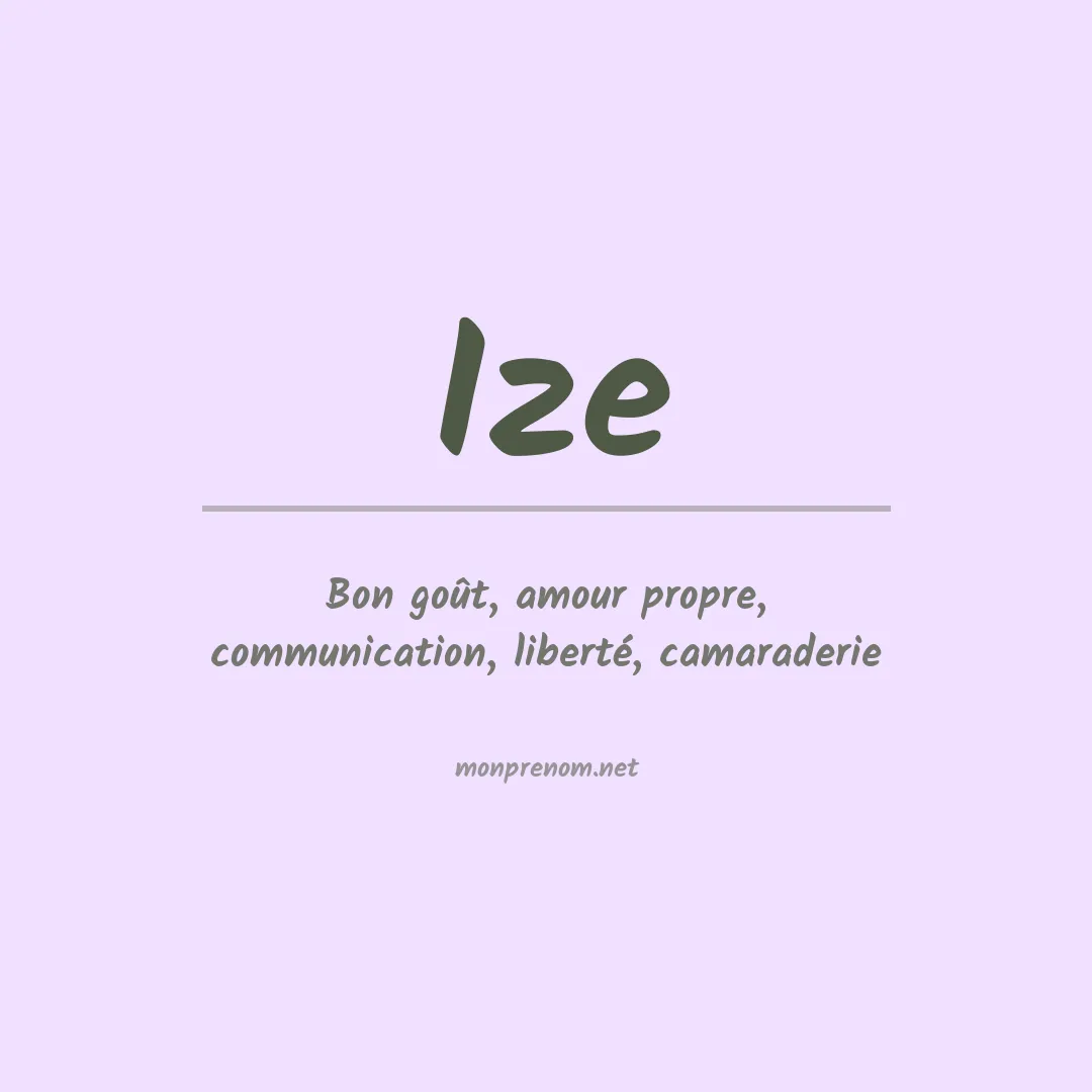 Prénom Ize
