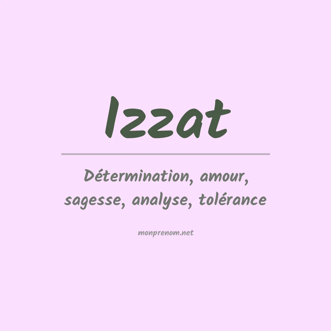 Signification du prénom Izzat