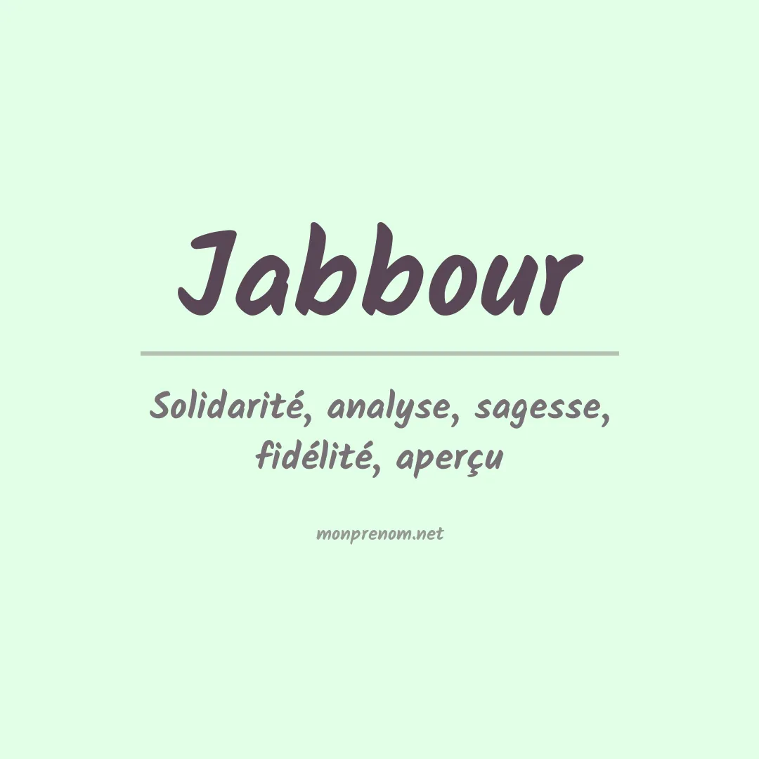 Prénom Jabbour