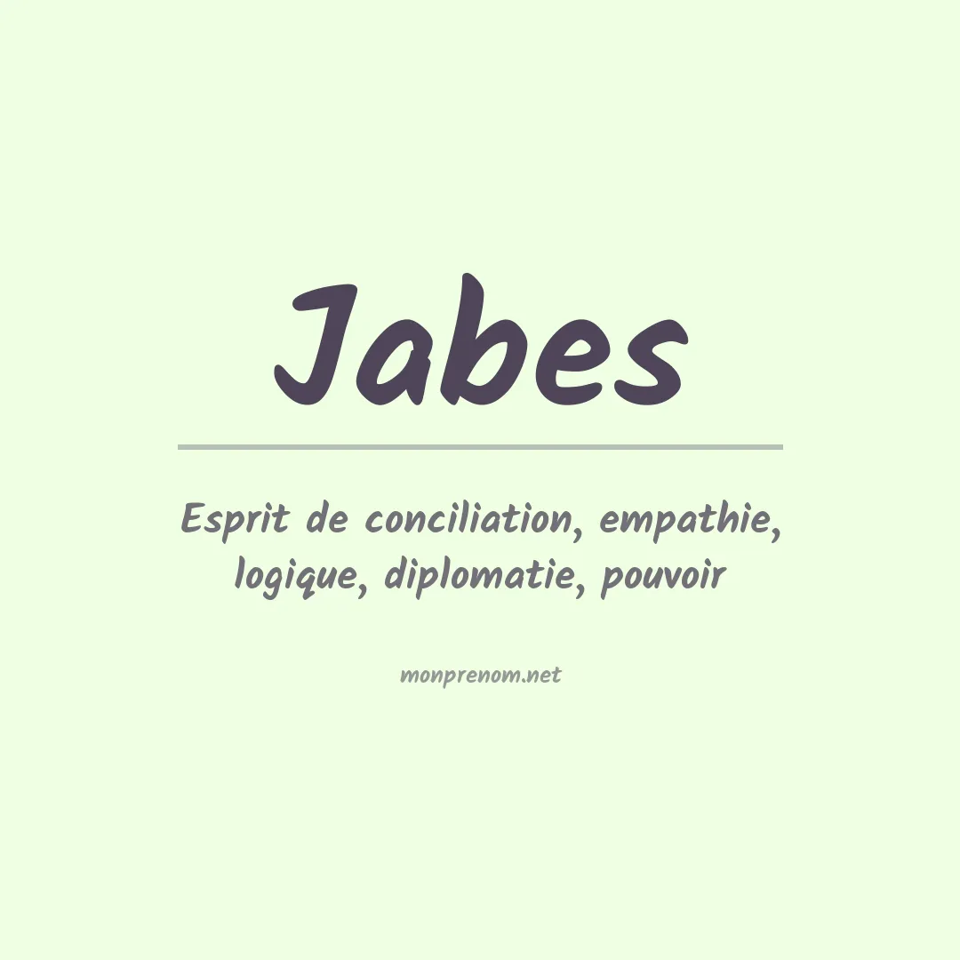 Signification du prénom Jabes