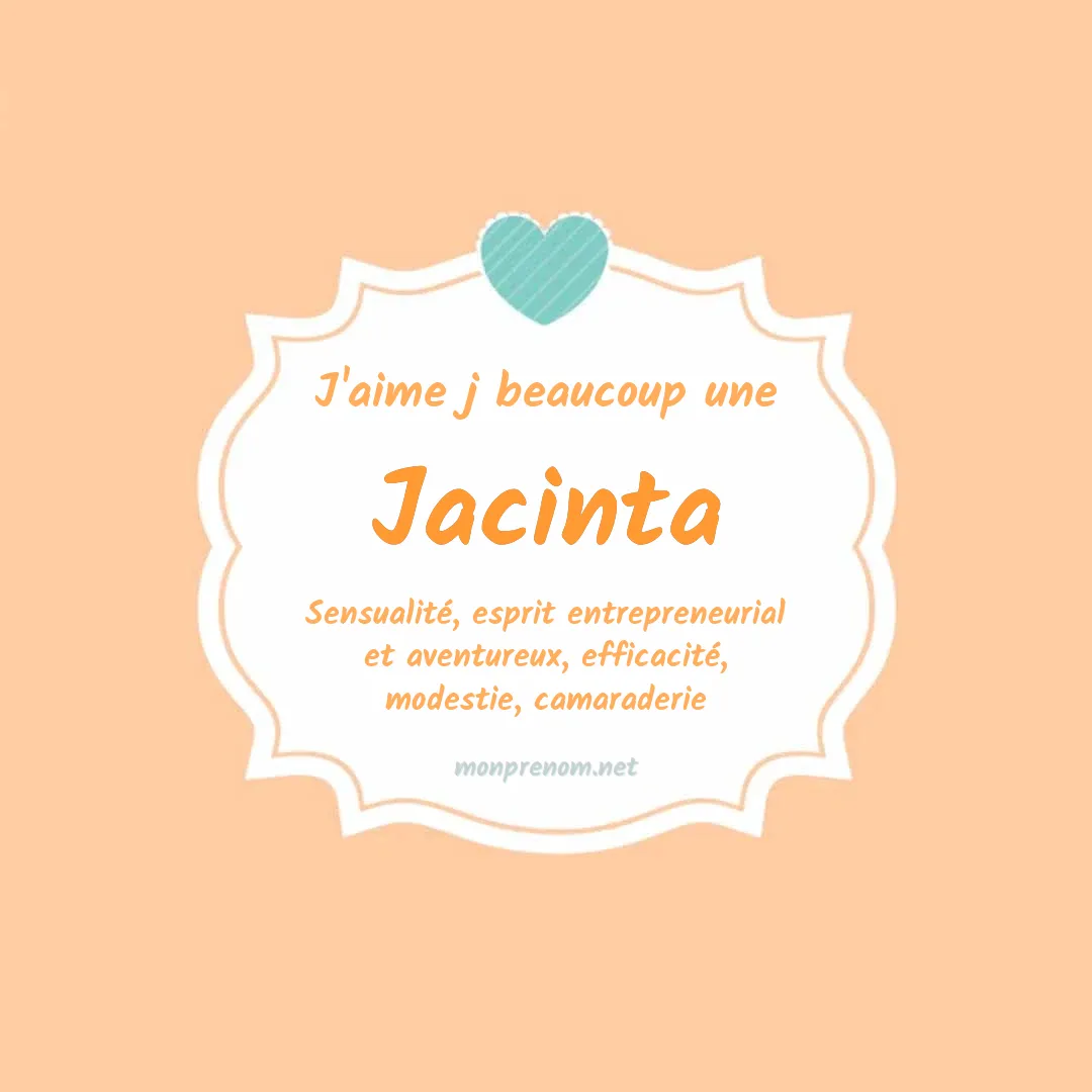 J'aime beaucoup Jacinta