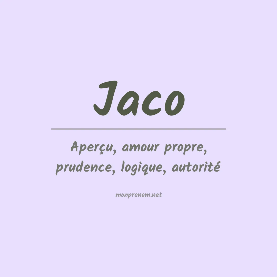 Prénom Jaco