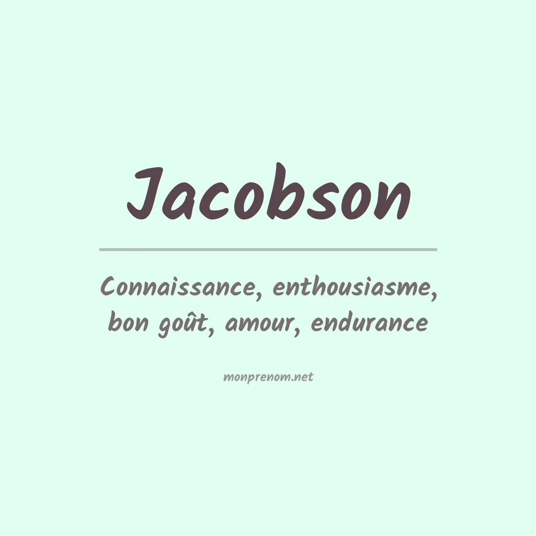 Prénom Jacobson
