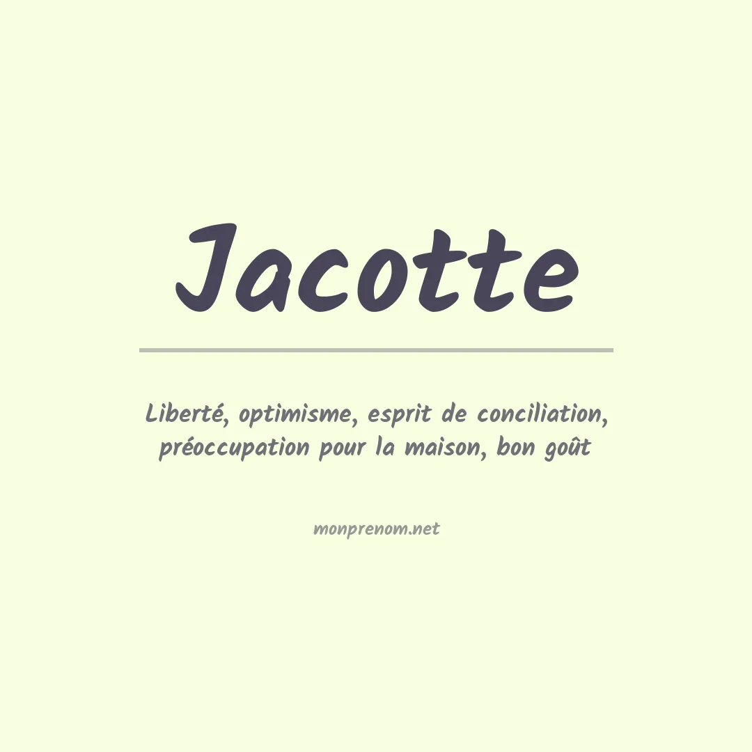 Prénom Jacotte