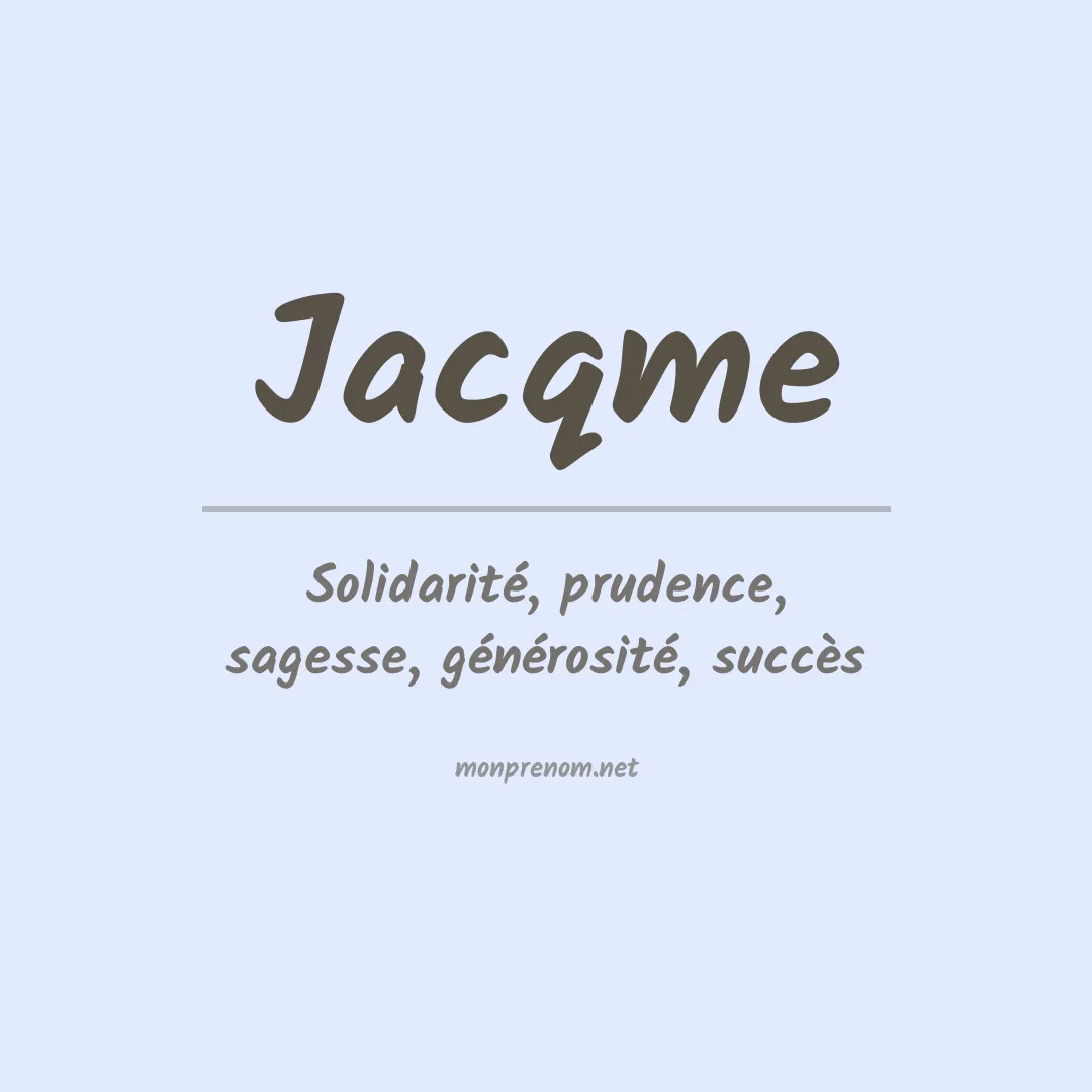 Prénom Jacqme