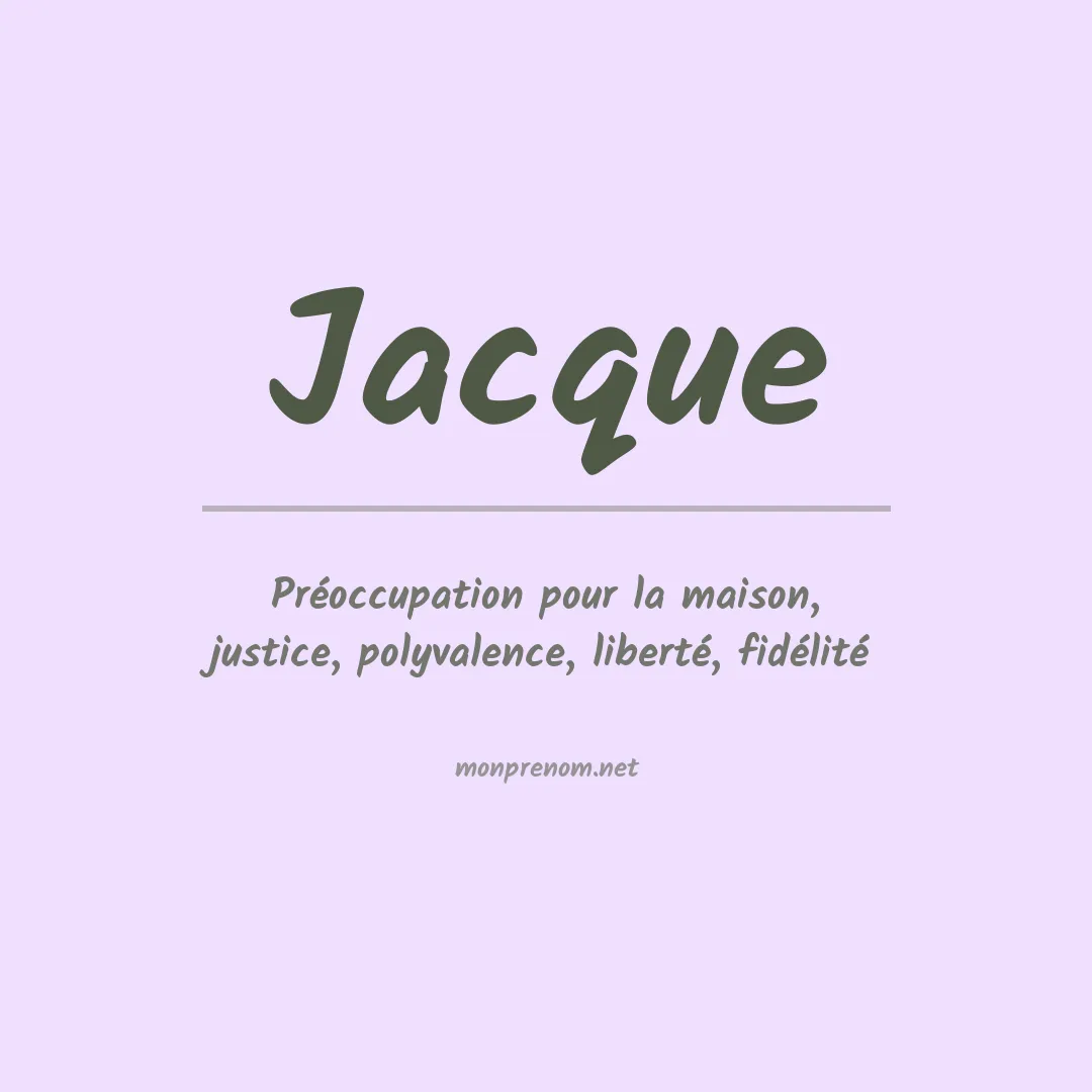 Prénom Jacque