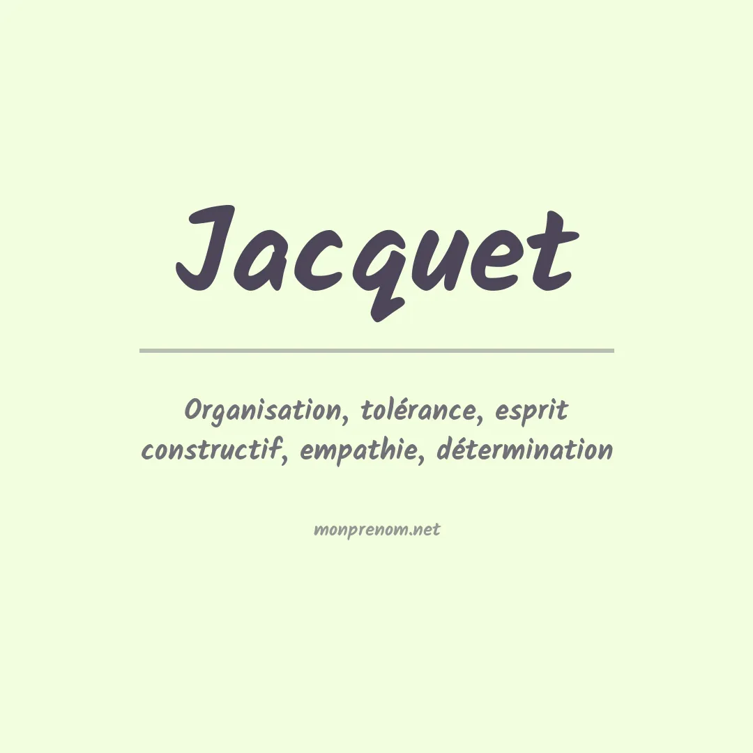 Prénom Jacquet