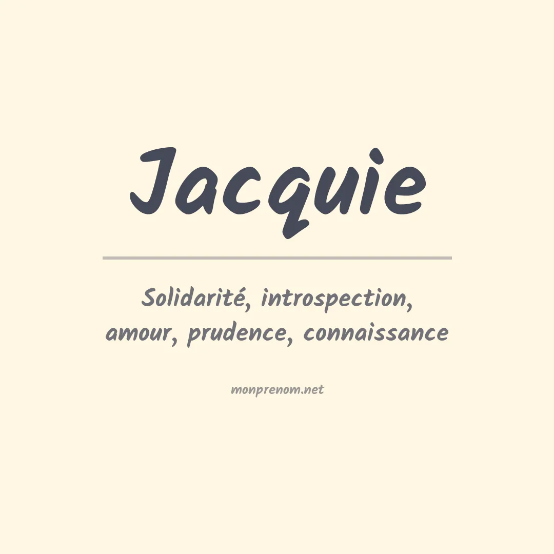 Prénom Jacquie