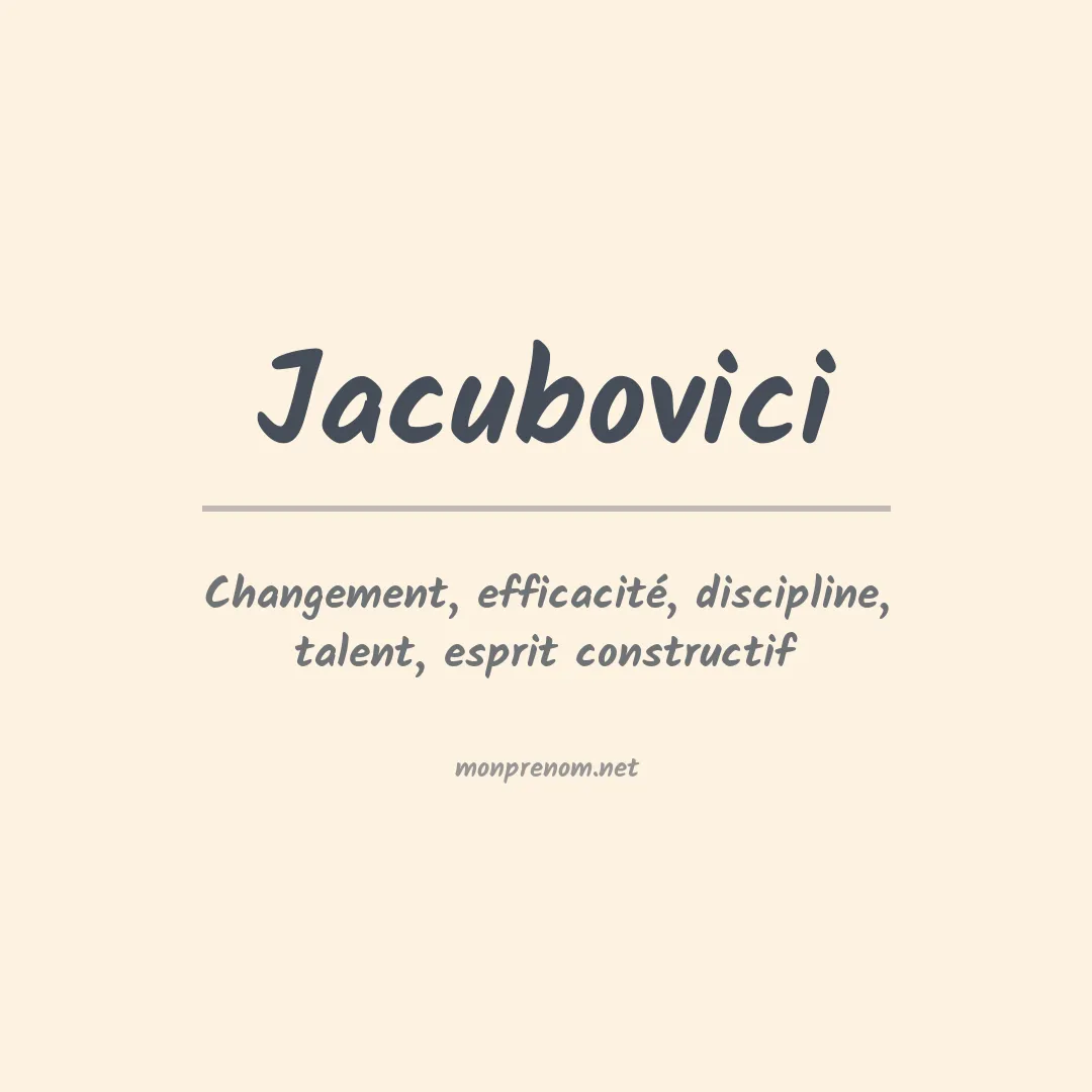 Signification du prénom Jacubovici